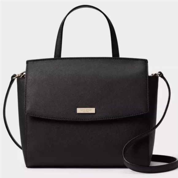 Kate Spade Laurel Way Mini Alisanne Crossbody Bag Black Saffiano Leather - Picture 1 of 15